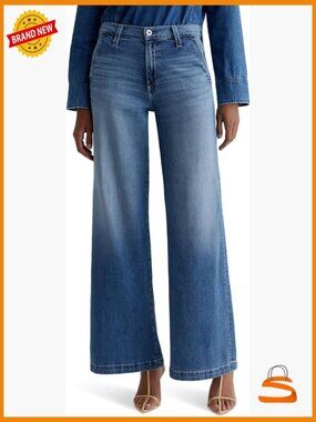 Womens Wide Leg Palazzo Jeans Loose Fit Stretch Denim